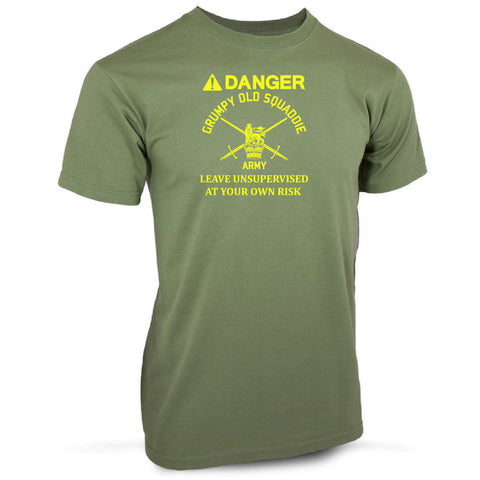 British Army T-Shirt Danger, Grumpy Old Squaddie