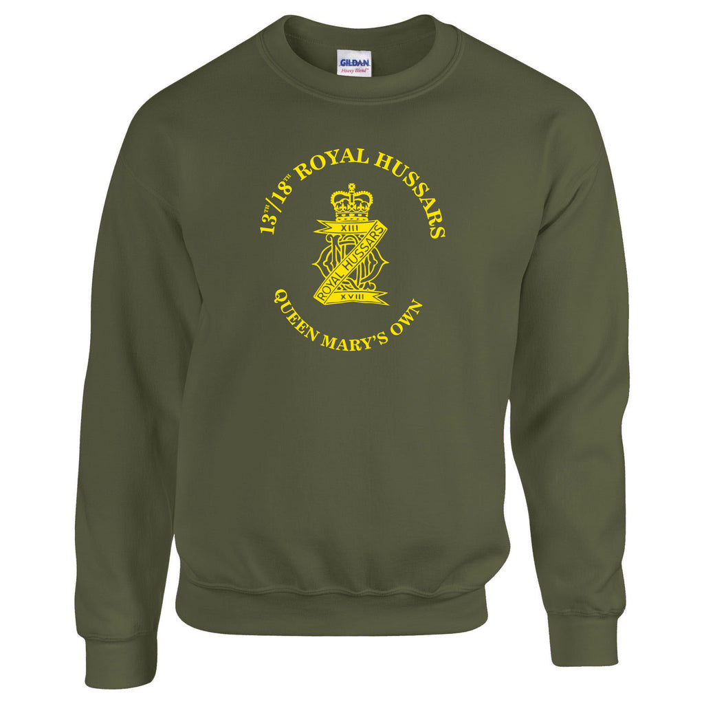 13th/18th Royal Hussars Sweatshirt With Text Retro
