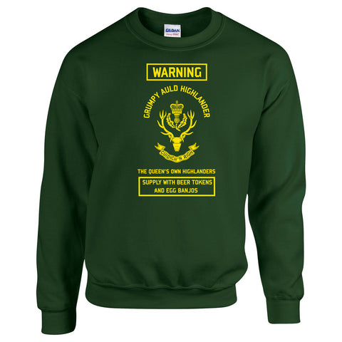 The Queen's Own Highlanders Sweatshirt Grumpy Auld Highlander British Army Sweatshirt