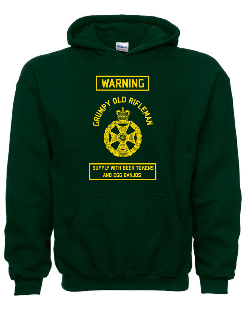 The Royal Green Jackets Hoodie Grumpy Old Rifleman British Army